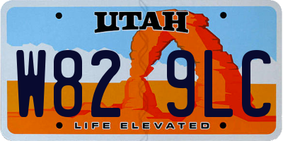 UT license plate W829LC