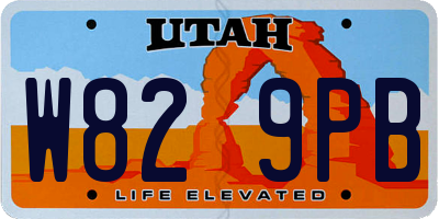 UT license plate W829PB