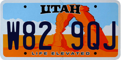 UT license plate W829QJ