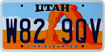 UT license plate W829QV