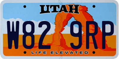 UT license plate W829RP