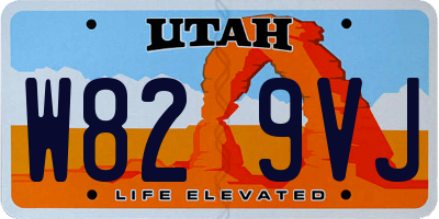 UT license plate W829VJ