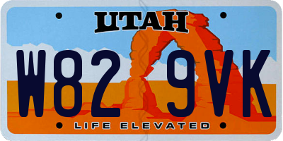 UT license plate W829VK