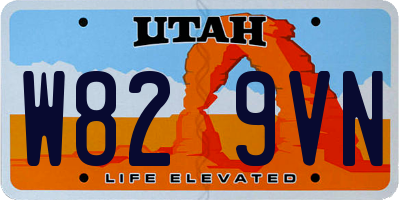 UT license plate W829VN