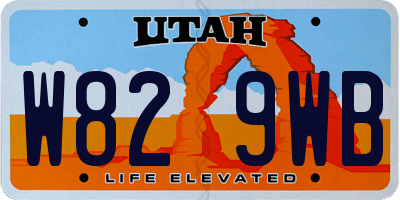 UT license plate W829WB