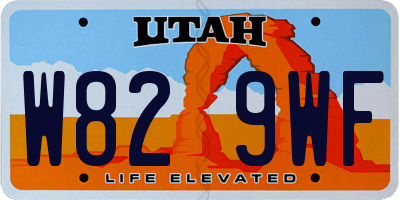 UT license plate W829WF