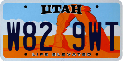 UT license plate W829WT