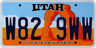UT license plate W829WW