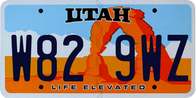 UT license plate W829WZ