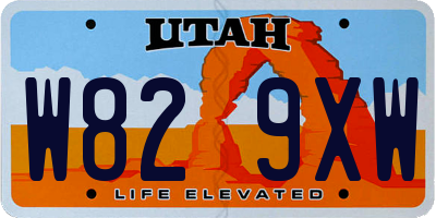 UT license plate W829XW