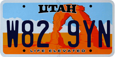 UT license plate W829YN