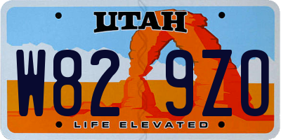 UT license plate W829ZO