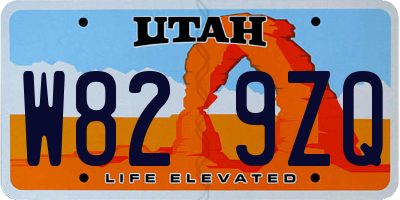 UT license plate W829ZQ