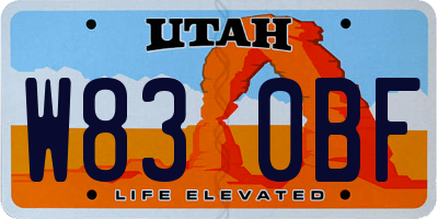 UT license plate W830BF