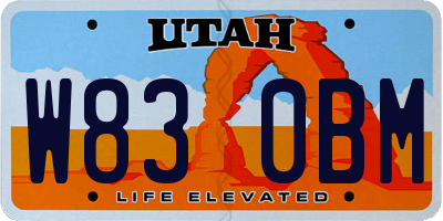 UT license plate W830BM