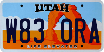 UT license plate W830RA