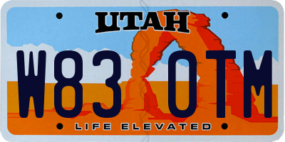 UT license plate W830TM