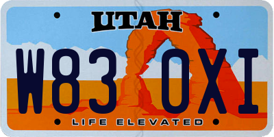 UT license plate W830XI