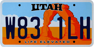 UT license plate W831LH