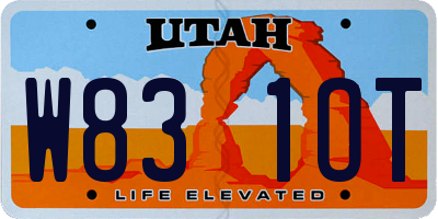 UT license plate W831OT