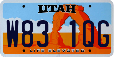 UT license plate W831QG