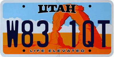 UT license plate W831QT