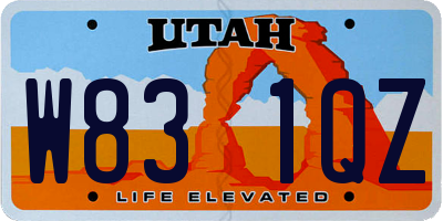 UT license plate W831QZ