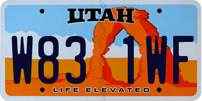 UT license plate W831WF