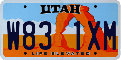 UT license plate W831XM