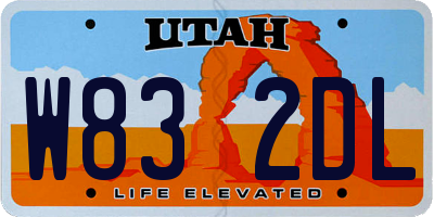 UT license plate W832DL