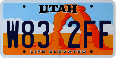 UT license plate W832FF