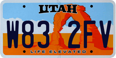 UT license plate W832FV