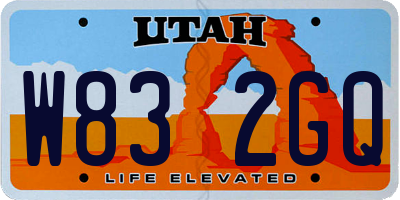 UT license plate W832GQ