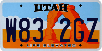 UT license plate W832GZ