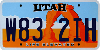 UT license plate W832IH