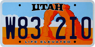 UT license plate W832IO