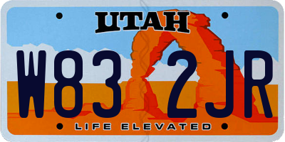 UT license plate W832JR