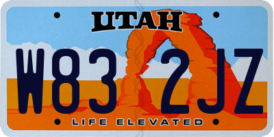 UT license plate W832JZ
