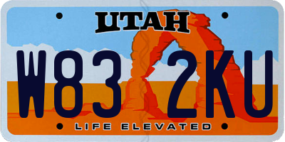 UT license plate W832KU