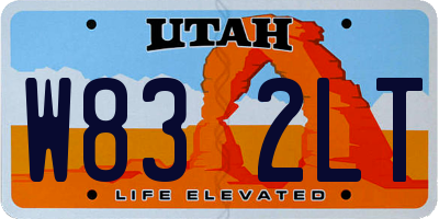 UT license plate W832LT