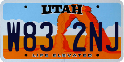 UT license plate W832NJ