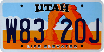 UT license plate W832OJ