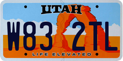 UT license plate W832TL