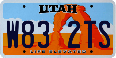 UT license plate W832TS