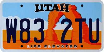 UT license plate W832TU