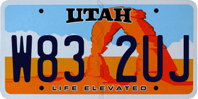 UT license plate W832UJ