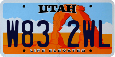 UT license plate W832WL