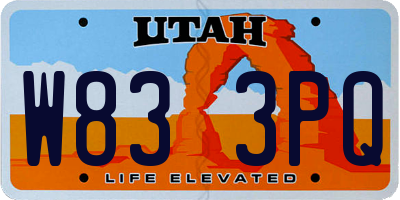 UT license plate W833PQ