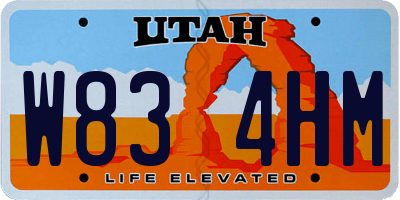 UT license plate W834HM