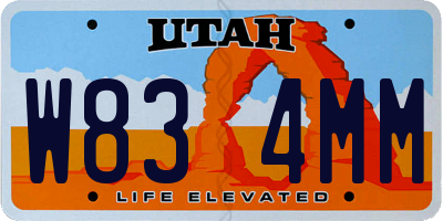 UT license plate W834MM